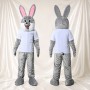 Lapin Athlète Gris Costume de mascotte intégral pour adultes Événements sportifs