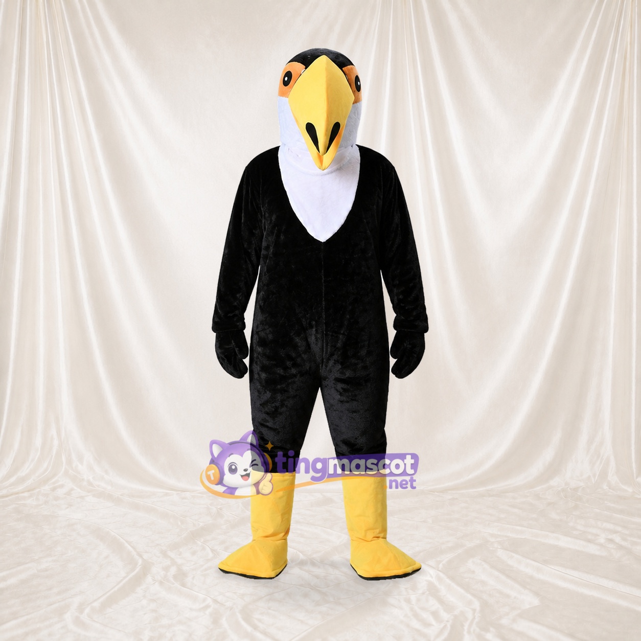 Black Eagle Mascot Costume Full Body for Adults School Events Black Eagle Mascot Costume Full Body for Adults School Events