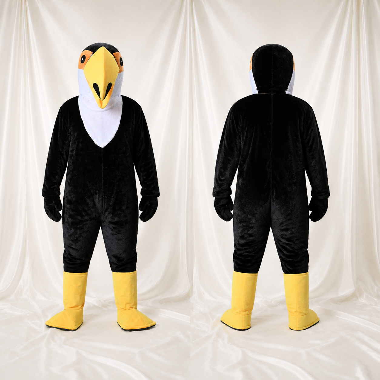 Black Eagle Mascot Costume Full Body for Adults School Events Black Eagle Mascot Costume Full Body for Adults School Events