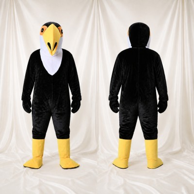Black Eagle Mascot Costume Full Body for Adults School Events