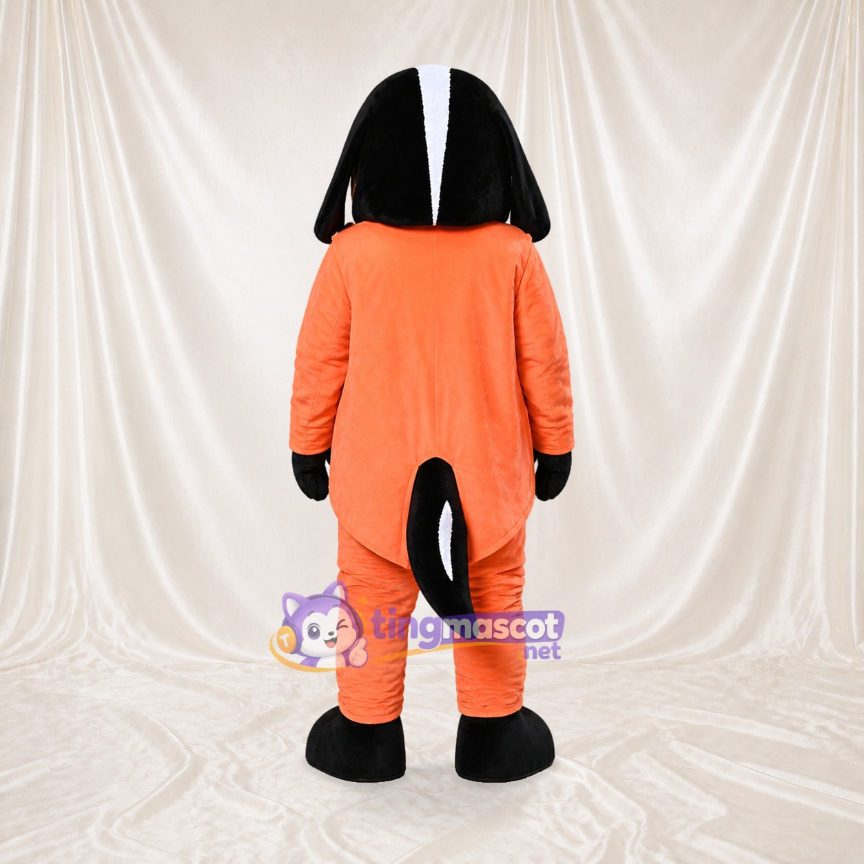 Chien ouvrier orange Costume de mascotte intégral pour adultes Promotions Chien ouvrier orange Costume de mascotte intégral pour adultes Promotions
