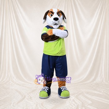 Chien Athlète en Uniforme d'Équipe Brun Costume de mascotte intégral pour adultes Événements sportifs