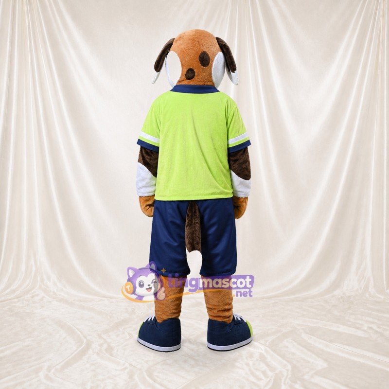 Brown Team Uniform Dog Athlete Mascot Costume Full Body for Adults Sports Events