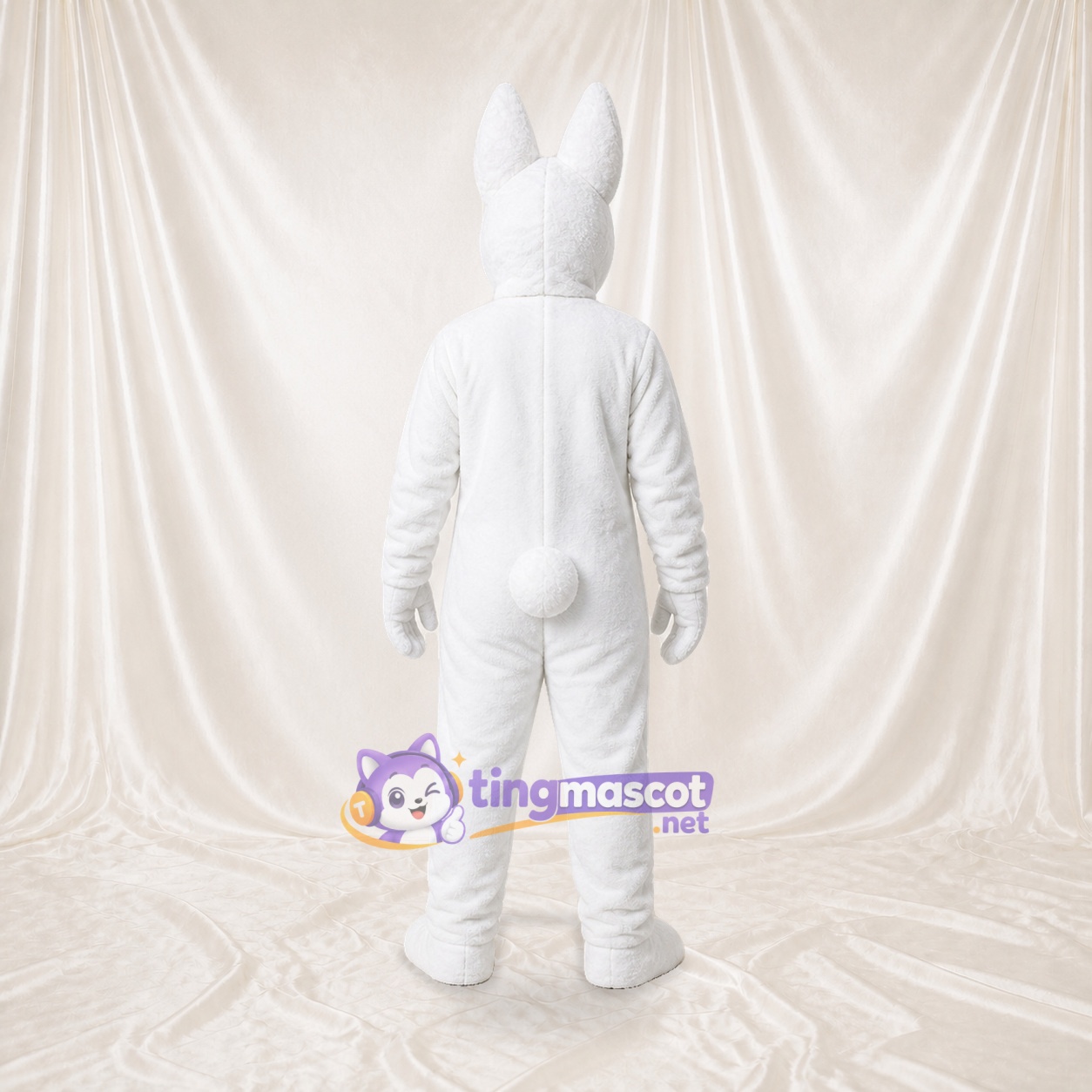 Weißes und pinkes Kaninchen Maskottchenkostüm Ganzkörper für Erwachsene Schulveranstaltungen Weißes und pinkes Kaninchen Maskottchenkostüm Ganzkörper für Erwachsene Schulveranstaltungen
