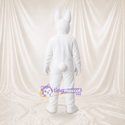 White and Pink Rabbit Mascot Costume Full Body for Adults School Events