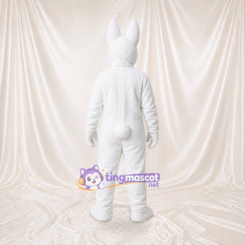White and Pink Rabbit Mascot Costume Full Body for Adults School Events