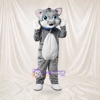 Chat de construction gris Costume de mascotte intégral pour adultes Événements scolaires