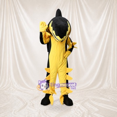Yellow Shark Mascot Costume Full Body for Adults School Events