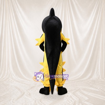 Yellow Shark Mascot Costume Full Body for Adults School Events