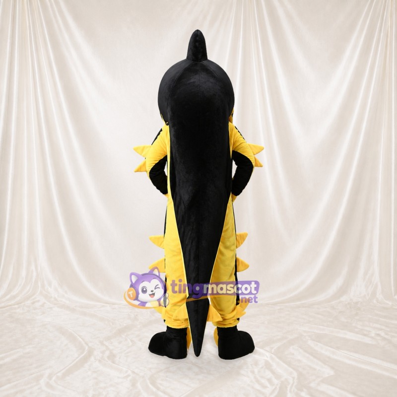 Yellow Shark Mascot Costume Full Body for Adults School Events