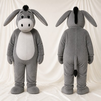Gray Donkey Mascot Costume Full Body for Adults School Events