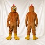 Brown Construction Chicken Mascot Costume Full Body for Adults School Events