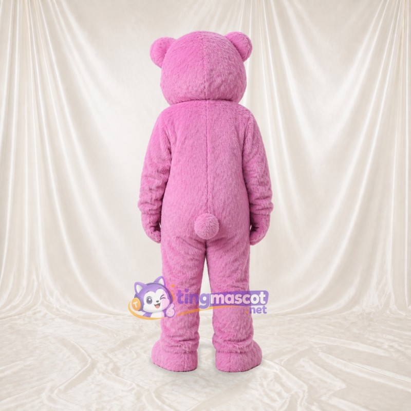 Pink Bear Mascot Costume Full Body for Adults School Events