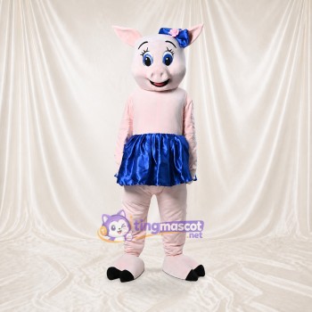 Pig Cheerleader Mascot Costume Full Body for Adults Sports Events