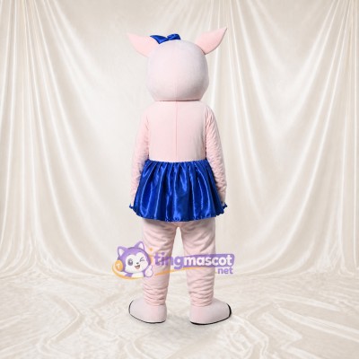 Pig Cheerleader Mascot Costume Full Body for Adults Sports Events