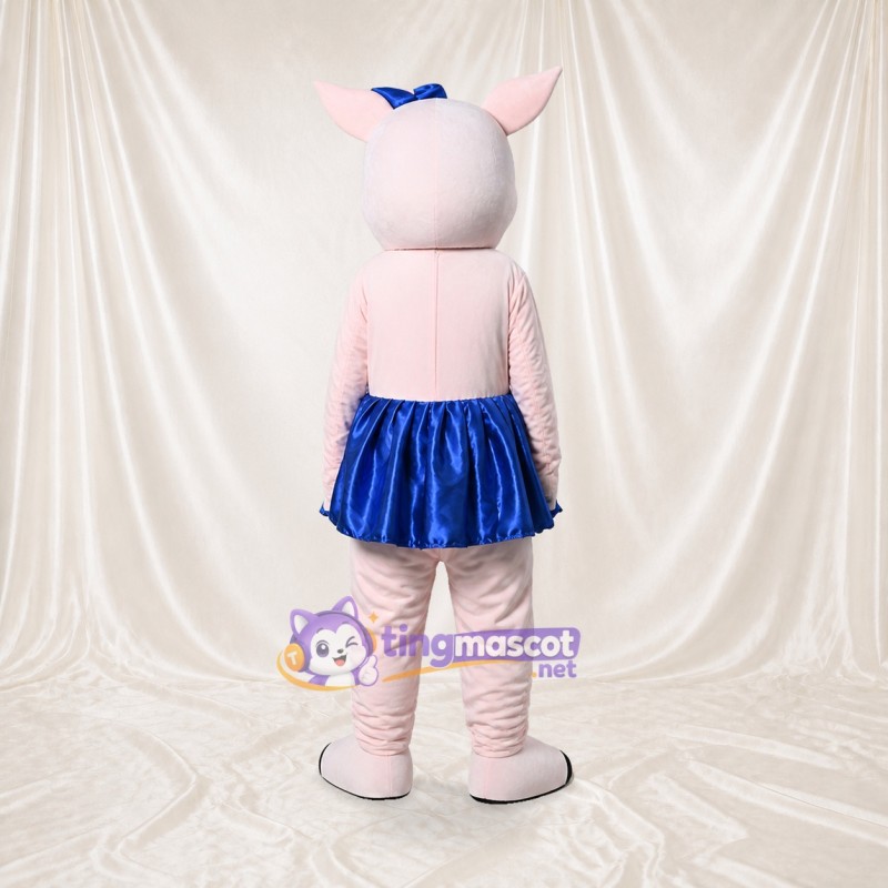 Pig Cheerleader Mascot Costume Full Body for Adults Sports Events