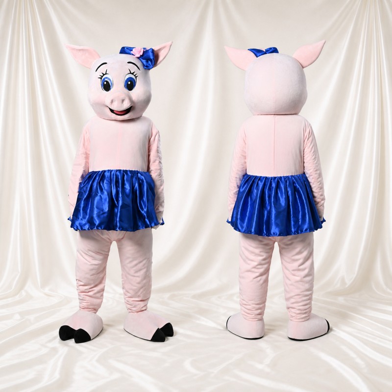 Pig Cheerleader Mascot Costume Full Body for Adults Sports Events