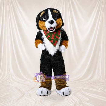 Black and Brown Dog Mascot Costume Full Body for Adults School Events