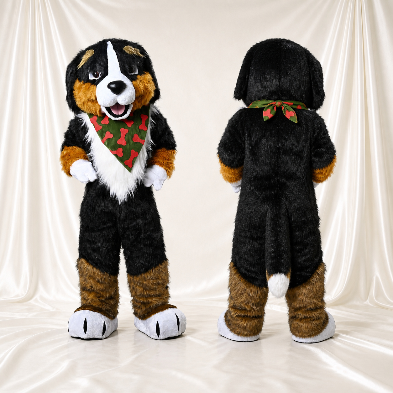 Black and Brown Dog Mascot Costume Full Body for Adults School Events Black and Brown Dog Mascot Costume Full Body for Adults School Events