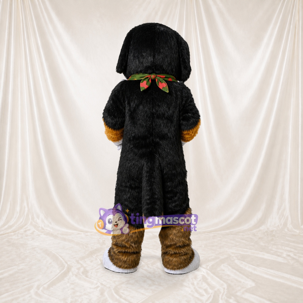 Black and Brown Dog Mascot Costume Full Body for Adults School Events Black and Brown Dog Mascot Costume Full Body for Adults School Events