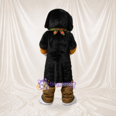 Black and Brown Dog Mascot Costume Full Body for Adults School Events