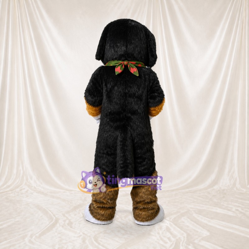 Black and Brown Dog Mascot Costume Full Body for Adults School Events