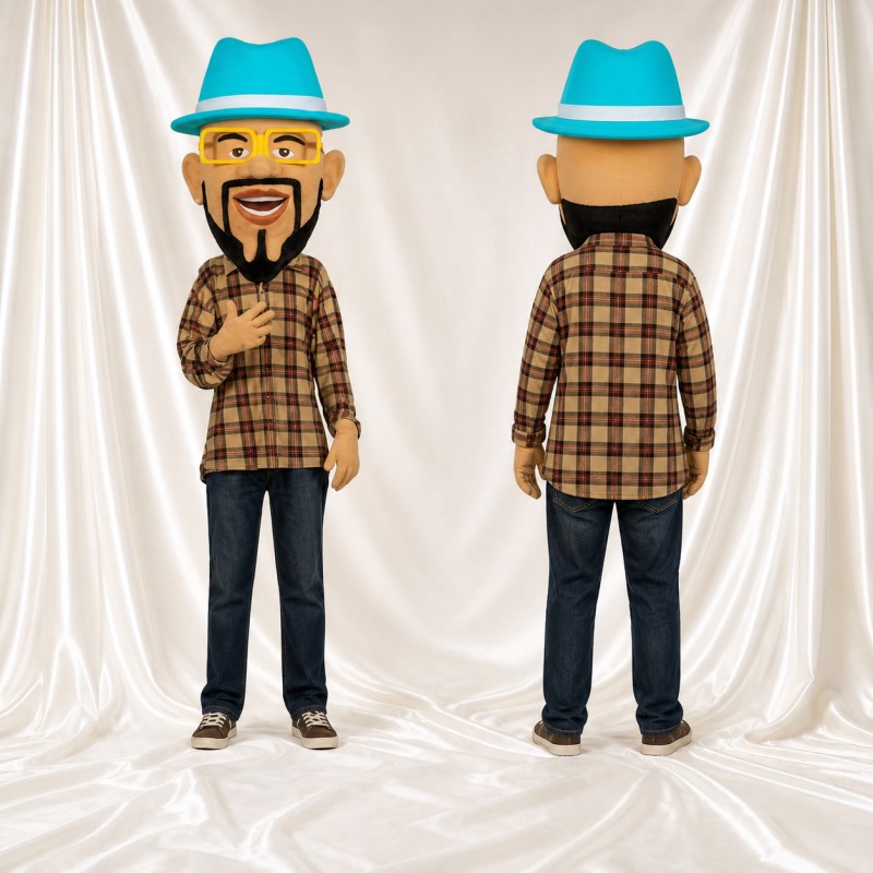 Gentleman Character Mascot Costume Full Body for Adults School Events
