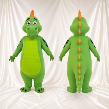 Dinosaure vert citron Costume de mascotte intégral pour adultes Événements scolaires