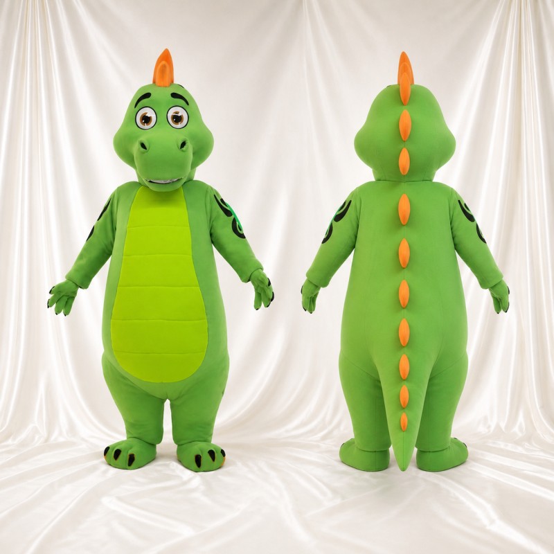 Green Lime Dinosaur Mascot Costume Full Body for Adults School Events