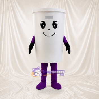 White Cup Character Mascot Costume Full Body for Adults Promotions