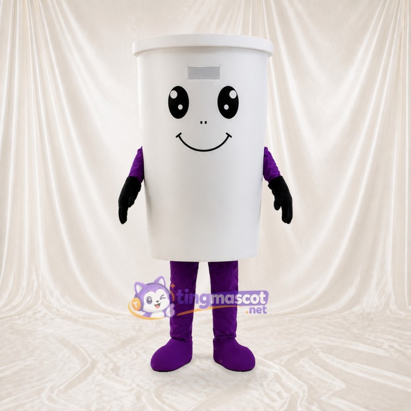 White Cup Character Mascot Costume Full Body for Adults Promotions