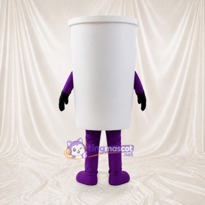 White Cup Character Mascot Costume Full Body for Adults Promotions