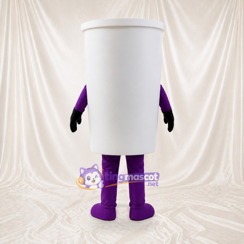 White Cup Character Mascot Costume Full Body for Adults Promotions