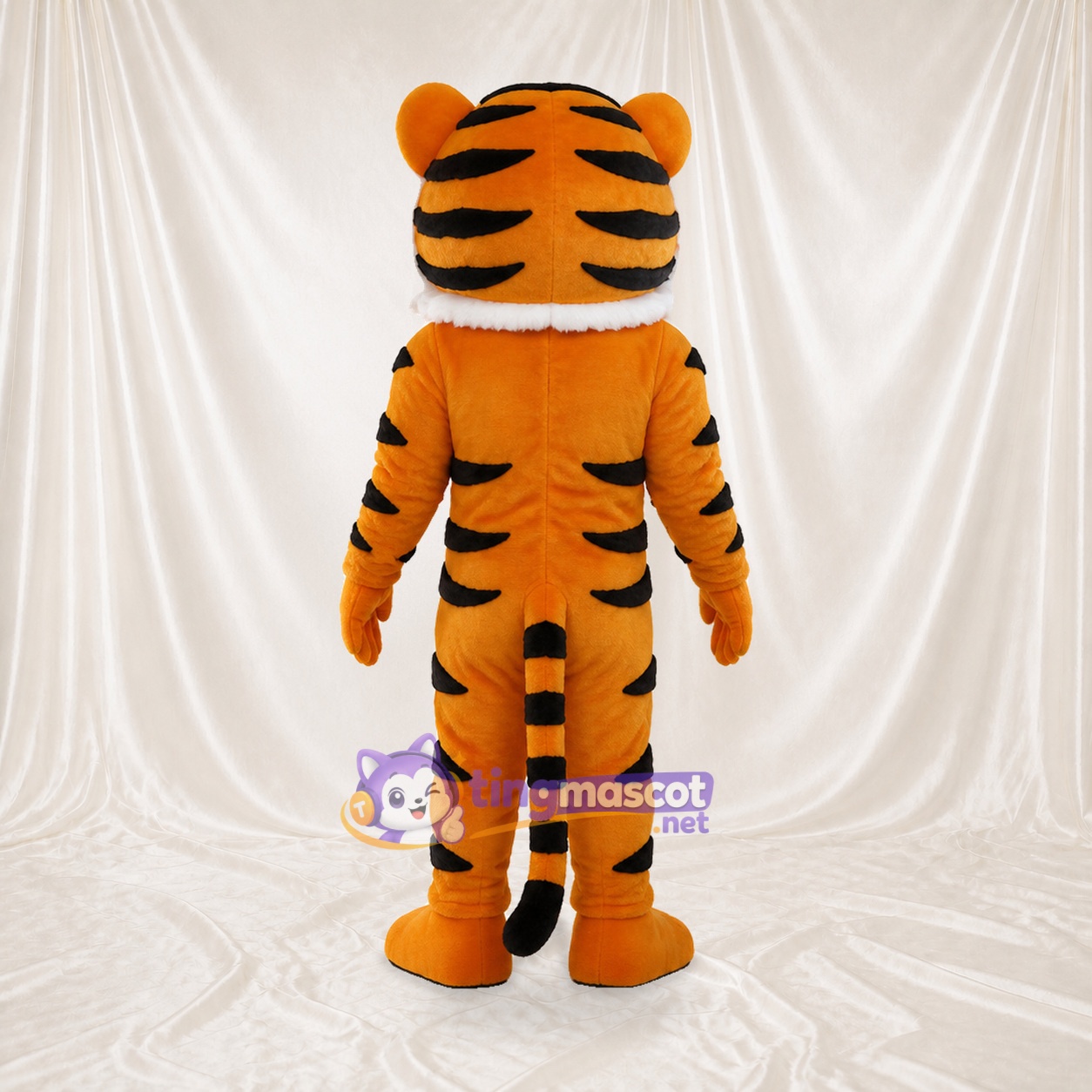 Orange Orange Und Schwarzer Tiger Maskottchenkostüm Ganzkörper für Erwachsene Schulveranstaltungen Orange Orange Und Schwarzer Tiger Maskottchenkostüm Ganzkörper für Erwachsene Schulveranstaltungen