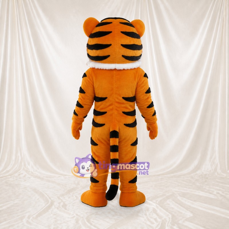 Orange Orange and Black Tiger Mascot Costume Full Body for Adults School Events
