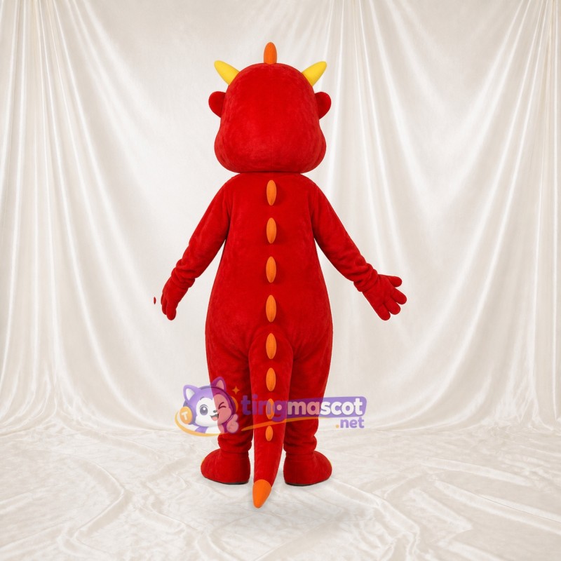 Red Construction Dinosaur Mascot Costume Full Body for Adults School Events