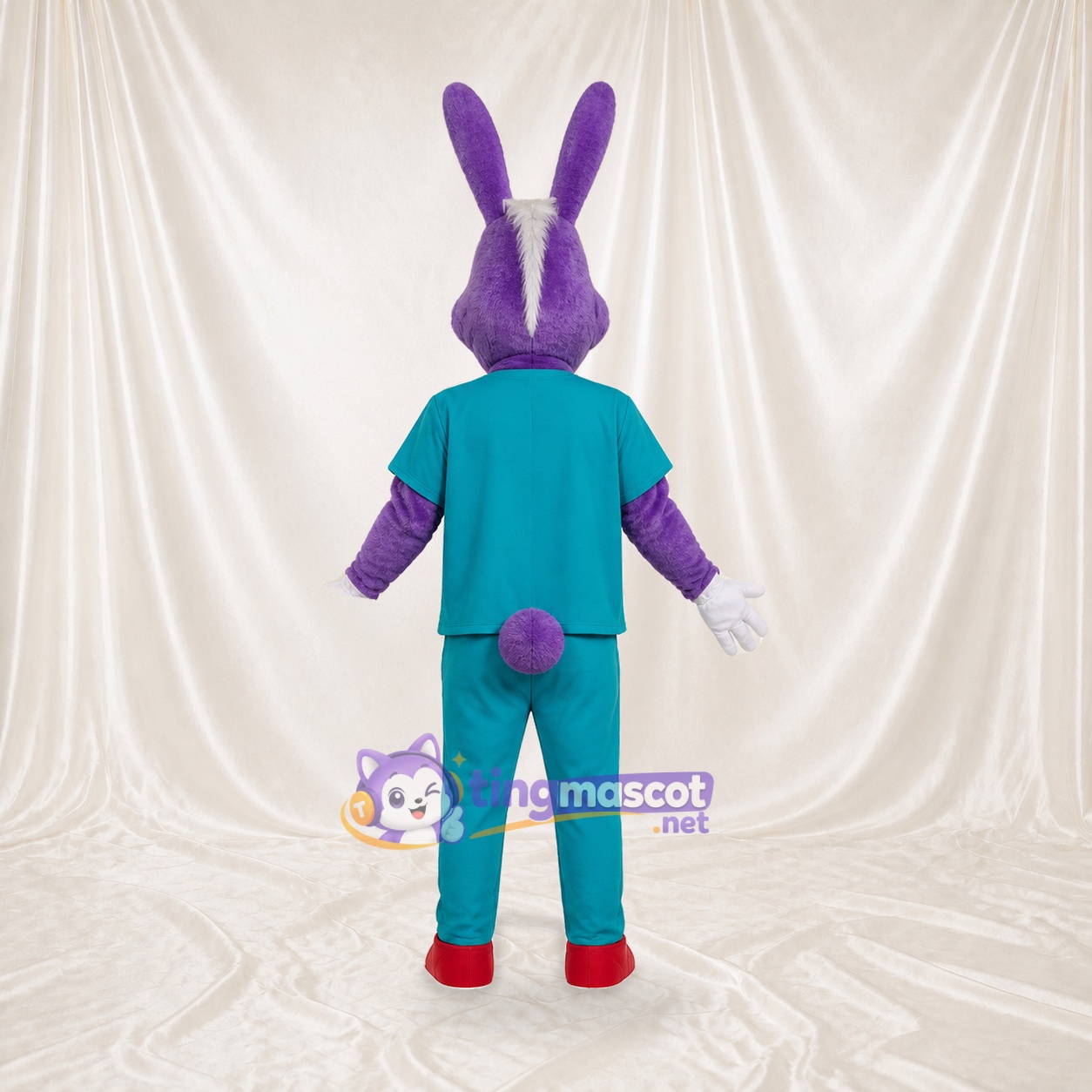 Purple Rabbit Athlete Mascot Costume Full Body for Adults Sports Events Purple Rabbit Athlete Mascot Costume Full Body for Adults Sports Events