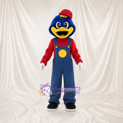 Blue Bird Worker Mascot Costume Full Body for Adults Promotions