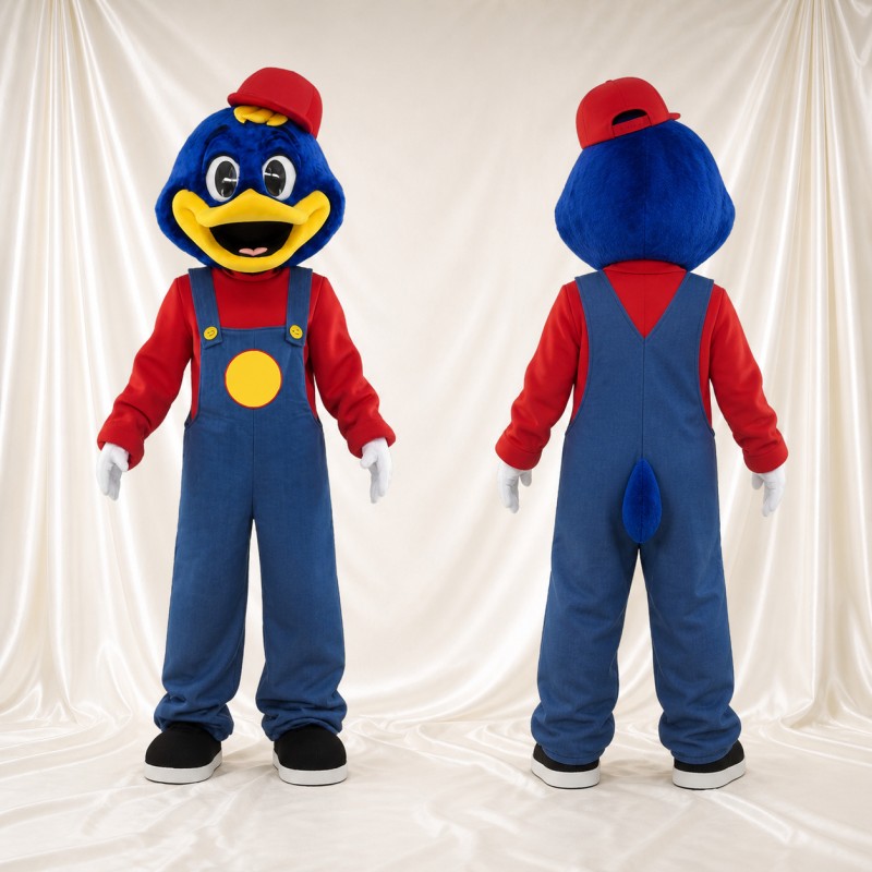 Blue Bird Worker Mascot Costume Full Body for Adults Promotions