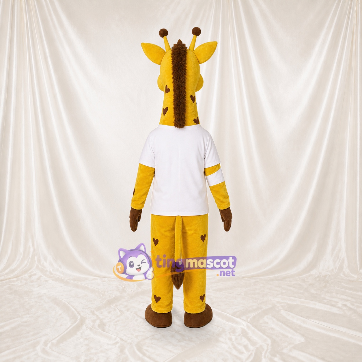 Gelbe Bau Giraffe Maskottchenkostüm Ganzkörper für Erwachsene Schulveranstaltungen Gelbe Bau Giraffe Maskottchenkostüm Ganzkörper für Erwachsene Schulveranstaltungen