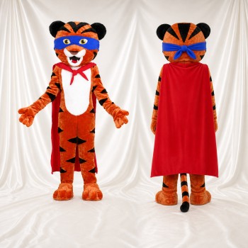Tiger Hero Mascot Costume Full Body for Adults School Events