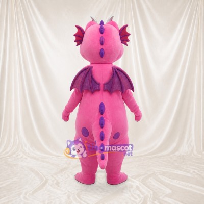 Pink Construction Dragon Mascot Costume Full Body for Adults School Events