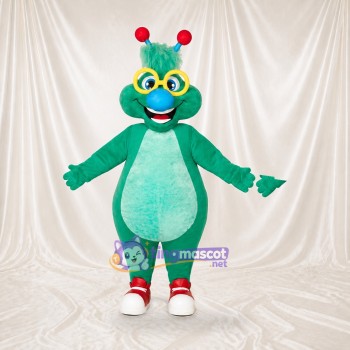 Green Sculpted Fantasy Alien Mascot Costume Full Body for Adults School Events