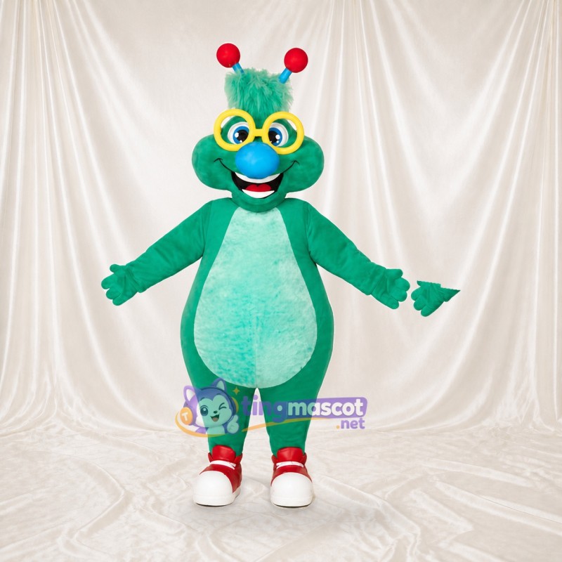 Green Sculpted Fantasy Alien Mascot Costume Full Body for Adults School Events