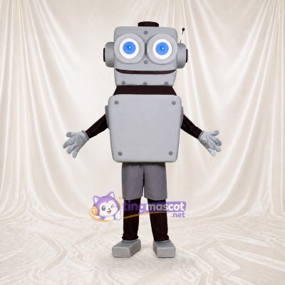 Gray Robot Mascot Costume Full Body for Adults Promotions