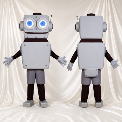 Gray Robot Mascot Costume Full Body for Adults Promotions