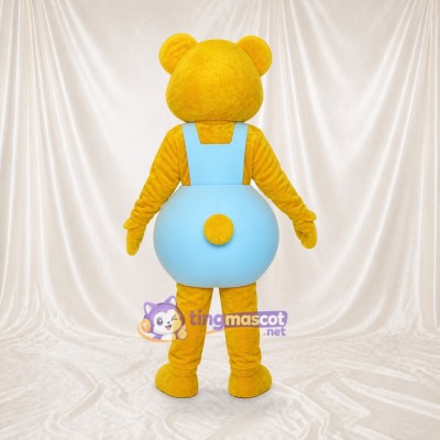 Yellow Construction Bear Mascot Costume Full Body for Adults School Events