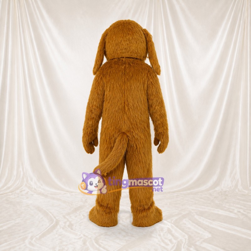 Brown Brown and Black Dog Mascot Costume Full Body for Adults School Events