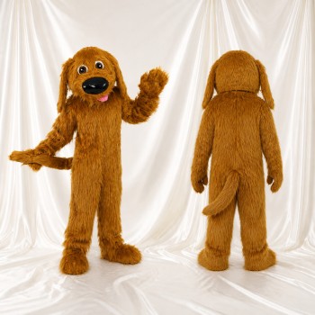 Chien brun et noir Costume de mascotte intégral pour adultes Événements scolaires
