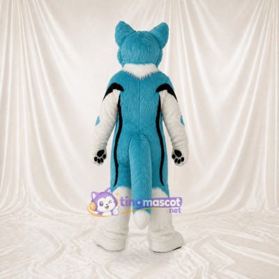 Blue Fox Mascot Costume Full Body for Adults School Events